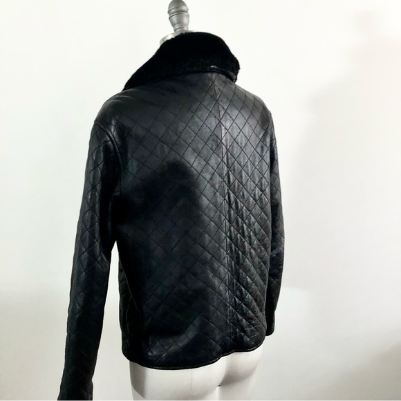 VINTAGE 90S CLUELESSCORE BLACK LEATHER QUILTED - Picture 4 of 8